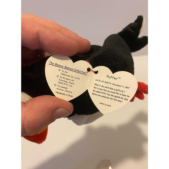 Ty 1997 The Beanie Baby Puffer the Puffin PVC Fill Stuffed Toy - Picture 7 of 8